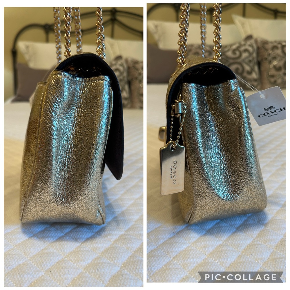Coach Cassidy Crossbody/Shoulder Bag in Crinkle Metallic Gold - Picture 7 of 16
